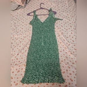 Green Floral Stretch Dress